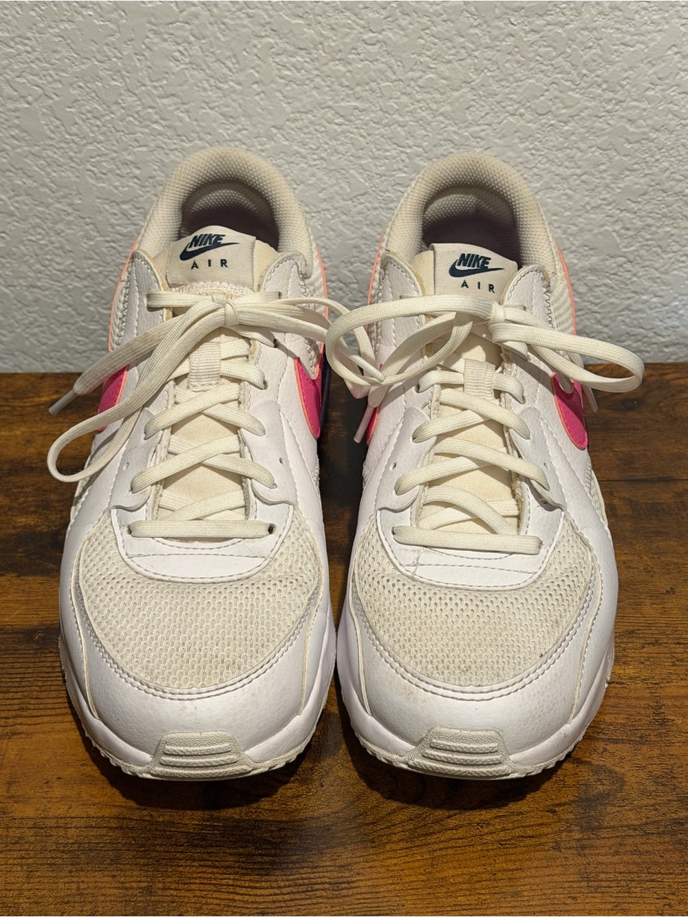 Nike Women’s Air Max Sneaker - White with Pink Swoosh - Picture 2 of 6